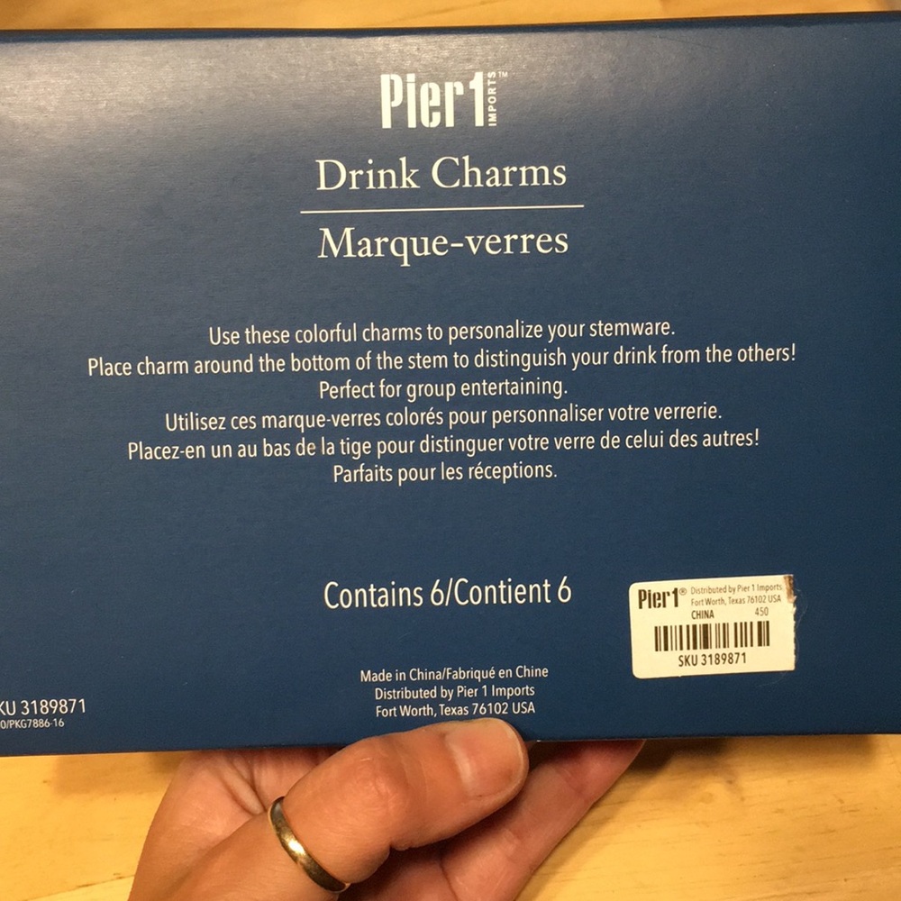 NIB Pier 1 Imports Floral Bouquet Drink Charms - Picture 2 of 6
